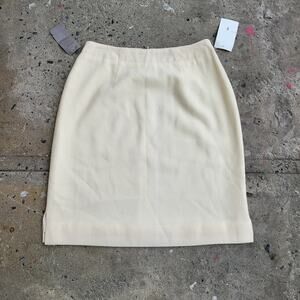 New Vintage Privado Wool Pencil Skirt Womens 8 White Cream Wool School Waist 27